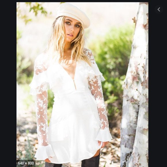 For Love And Lemons Dresses & Skirts - For Love & Lemons Rosebud Embroidery Mini Dress